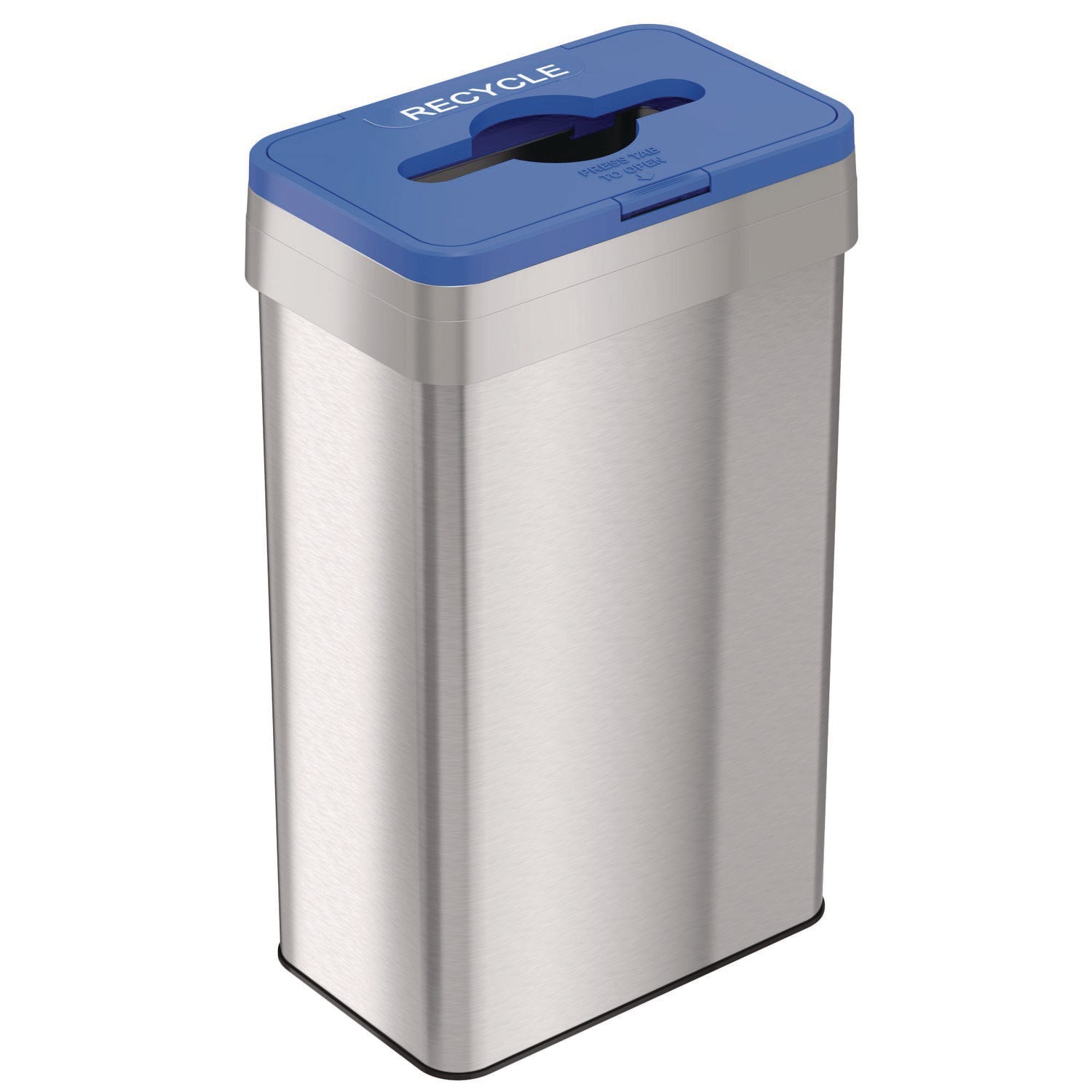 hls-commercial-r-open-top-recycle-bin-with-color-coded-lid-21-gal-plastic-stainless-steel-silver-blue-hlmhls21uotrec_1